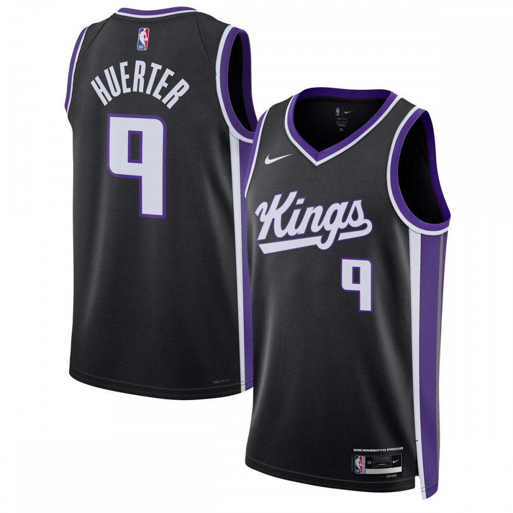 Kevin Huerter Sacramento Kings Unisex Swingman Jersey - Icon Edition - Black-Pro Kit Vault | Brand New 26/27 Sports Jerseys